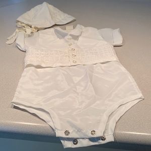 Infant Christening Onesie with Hat and Vest